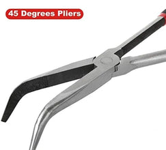 45 Degrees Pliers with black handles on a white background