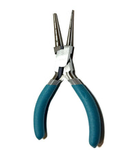Pair of pliers with blue handles on a white background