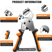 Pliers with features highlighted on a white background