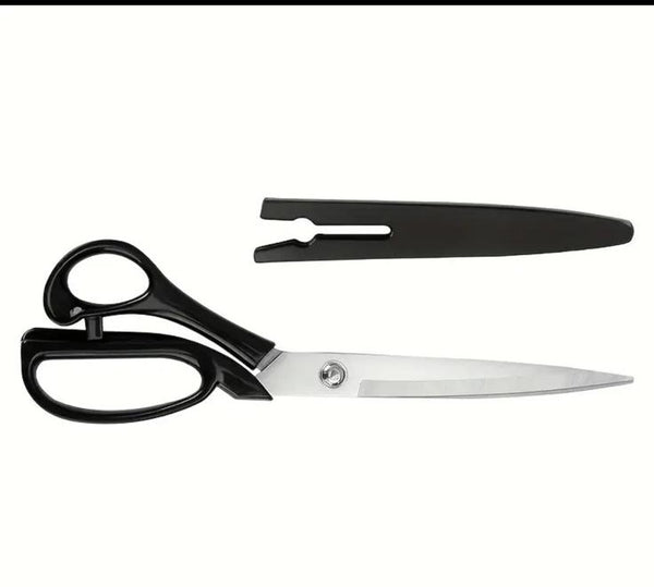 Professional tailor scissors featuring sharp stainless steel blades for precise fabric cutting, sewing, tailoring, and dressmaking tasks.